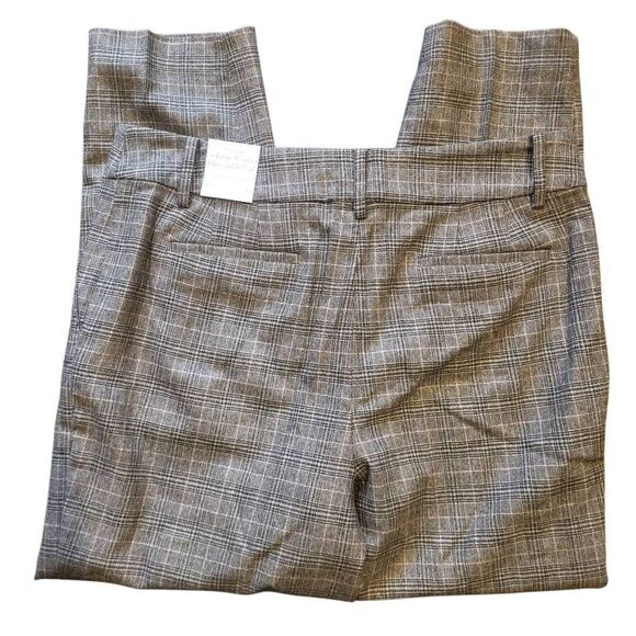 NWT Talbots Pants Women's 12 Brown Plaid Luxe Italian Wool Slim Ankle - Picture 5 of 9